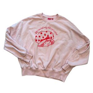 Strawberry Shortcake Womens Sweatshirt Size S Pink Crewneck Nostalgia
